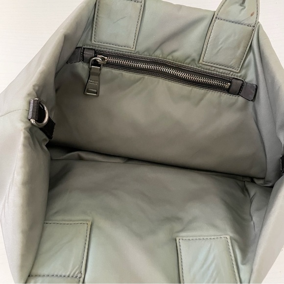 Prada green gray Tessuto nylon reversible travel tote bag - Picture 9 of 13